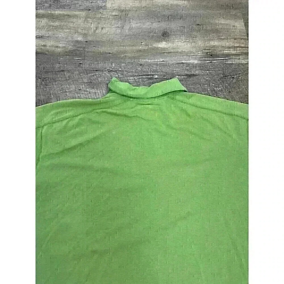 Patagonia Men's Quarter Zip Short Sleeve Polo Shirt Green Stretch L Outdoor - Picture 11 of 13